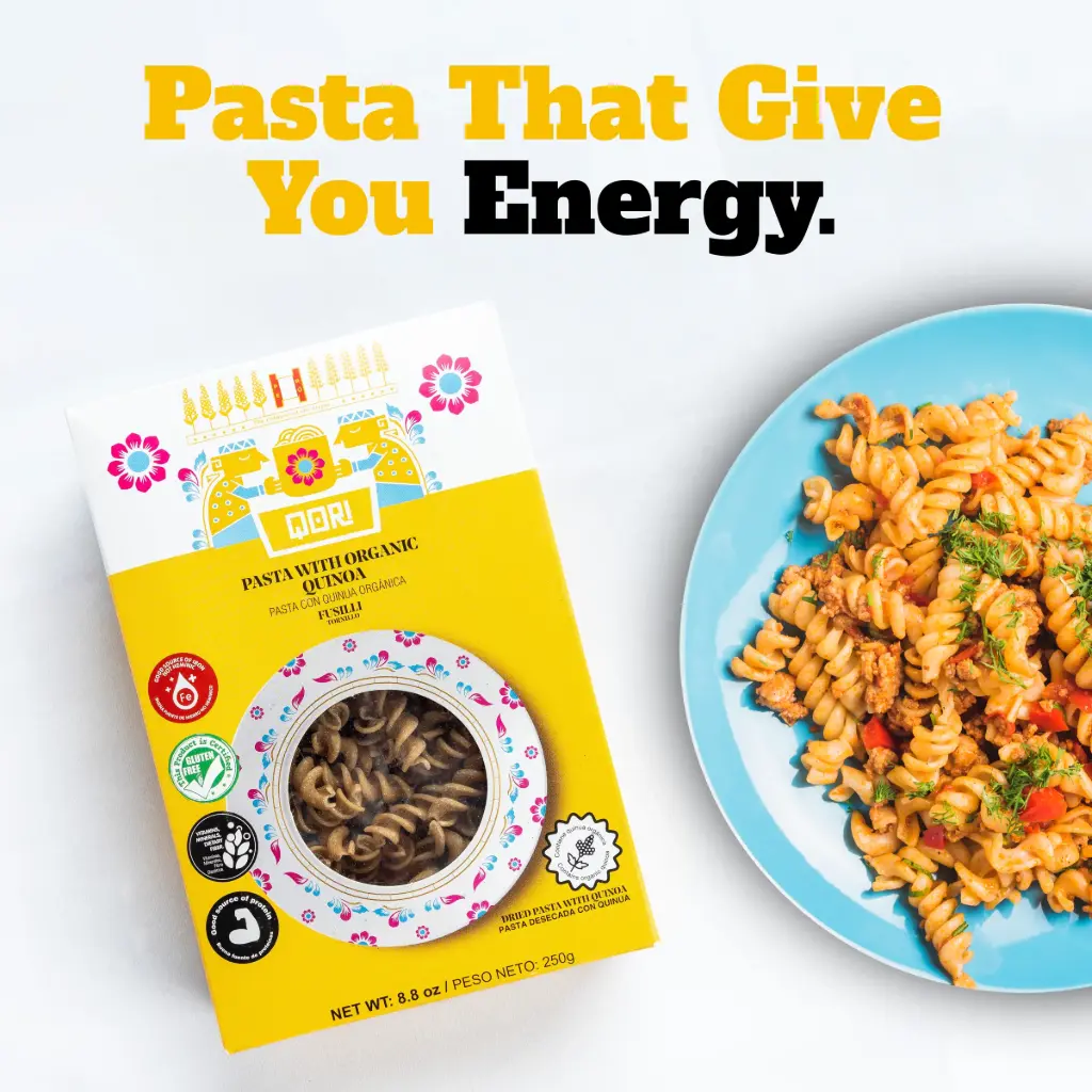 Pasta Fusilli de Quinua Orgánica 75%  250g